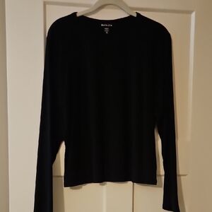 Athleta Classic Black Long Sleeve Ribbed Tee XL